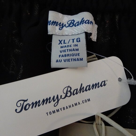 Tommy Bahama Peasant Top Women's Size XL Black Shimmering Jacquard Print Boho - Picture 7 of 10